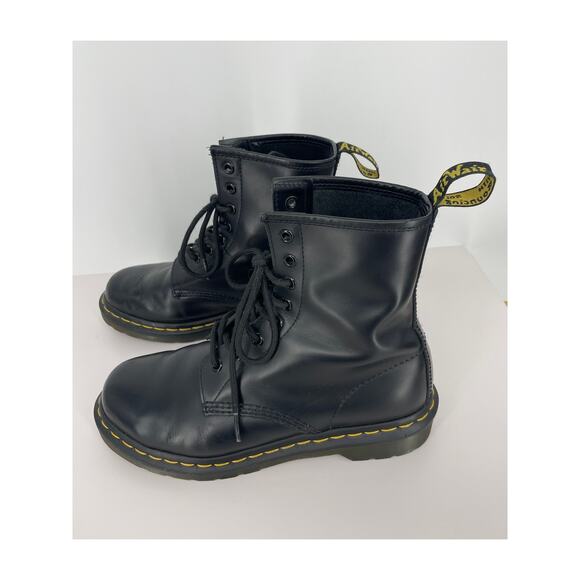 Dr. Martens 1460W Black Smooth Combat Boots Size 8 - Picture 4 of 11